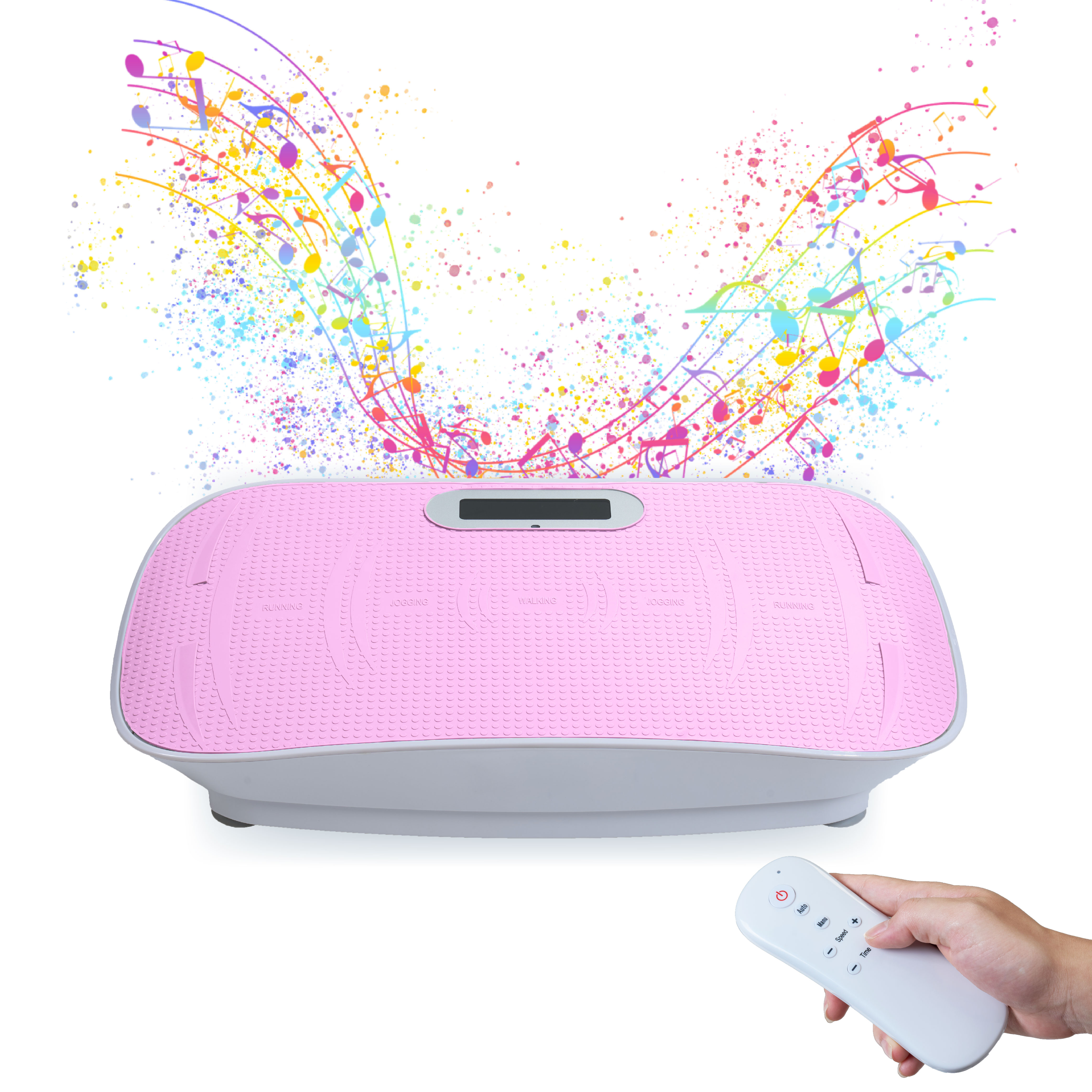 Full Body Vibration Platform Crazy Fitness Massage 10-Frequency Weight Loss & Fat Burner Shaking Machine For Unisex Pink_voghion.com
